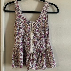 Kirra peplum floral bustier style top